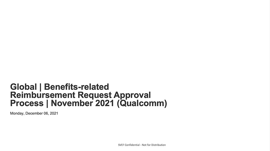 2021 Global Benefits related Reimbursement Request Approval Process