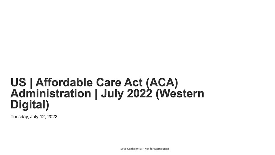 2022 US ACA Administration cover