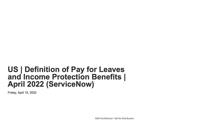 2022 US Definition of Pay for Leaves and Income Protection Benefits