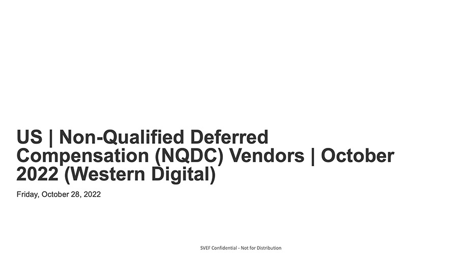 2022 US Non Qualified Deferred Compensation NQDC Vendors