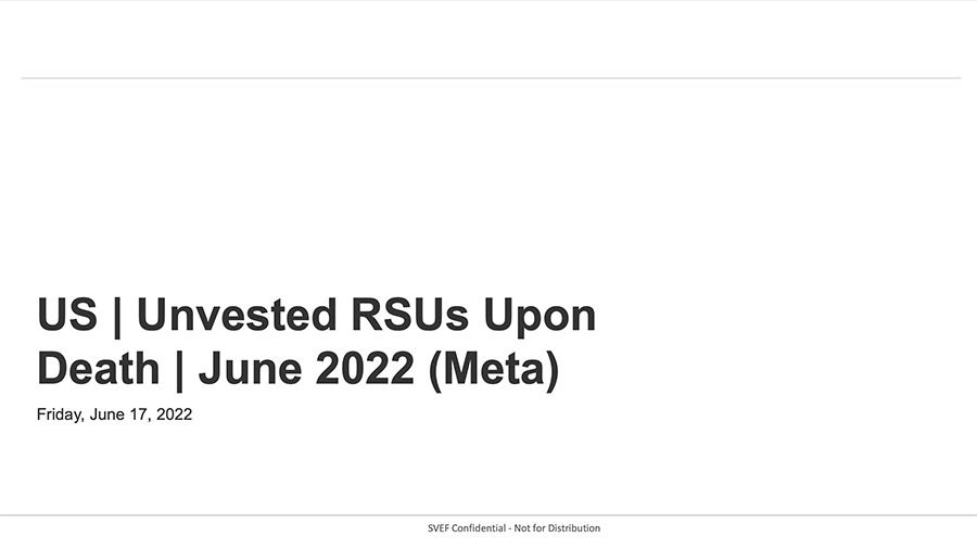 2022 US Unvested RSUs Upon Death