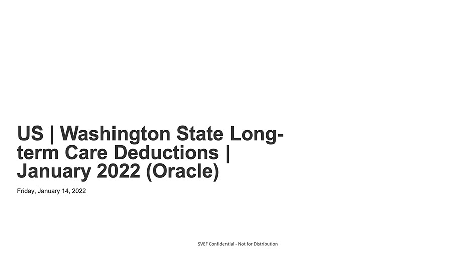 2022 US Washington State Long term Care Deductions