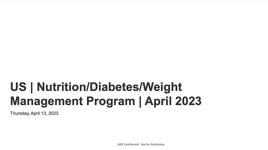 2023 US Nutrition, Diabetes, and Weight Management Program