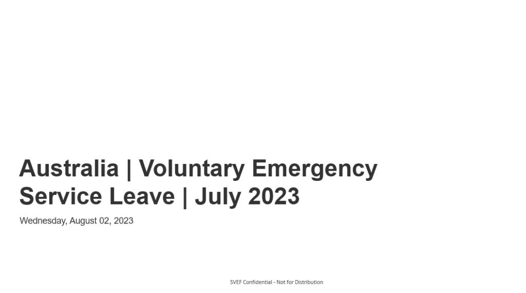 australia voluntary emergency service leave july 2023