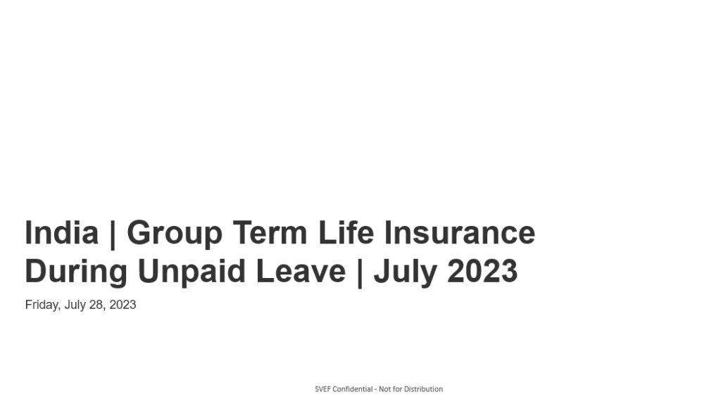 india group term life insurance during unpaid leave july 2023