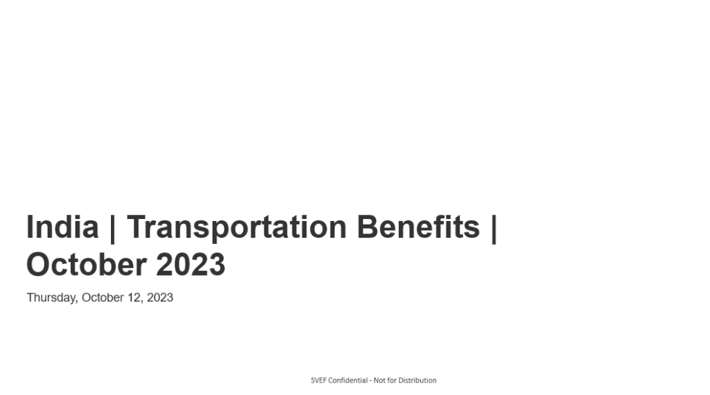 india transportation benefits october 2023