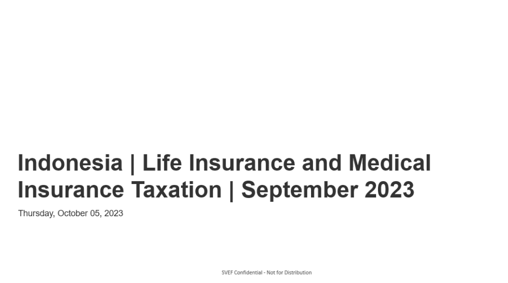 indonesia life insurance and medical insurance taxation september 2023