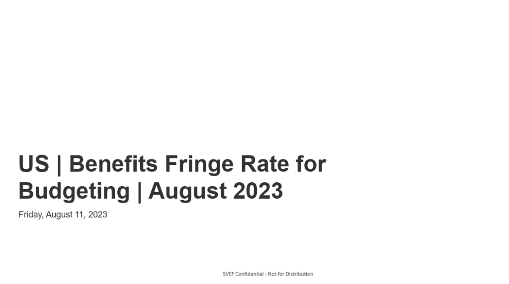 us benefits fringe rate for budgeting august 2023
