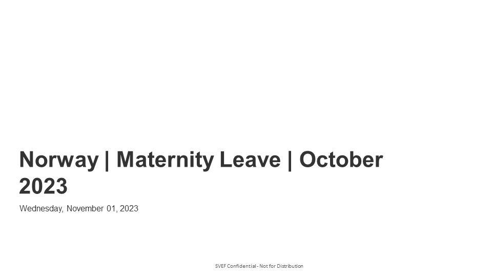 Norway Maternity Leave October 2023