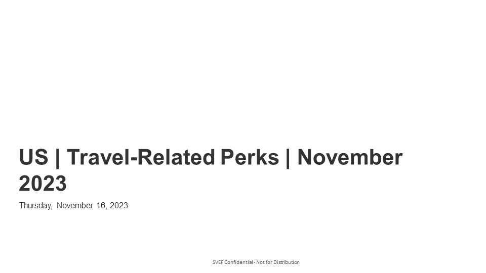 US Travel Related Perks November 2023